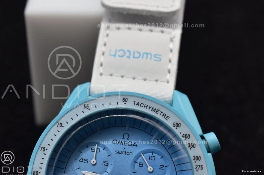 Quartz Nylon Strap Mission Flexible x Bioceramic Uranus to Omega on Swatch Moonwatch 1178 0903